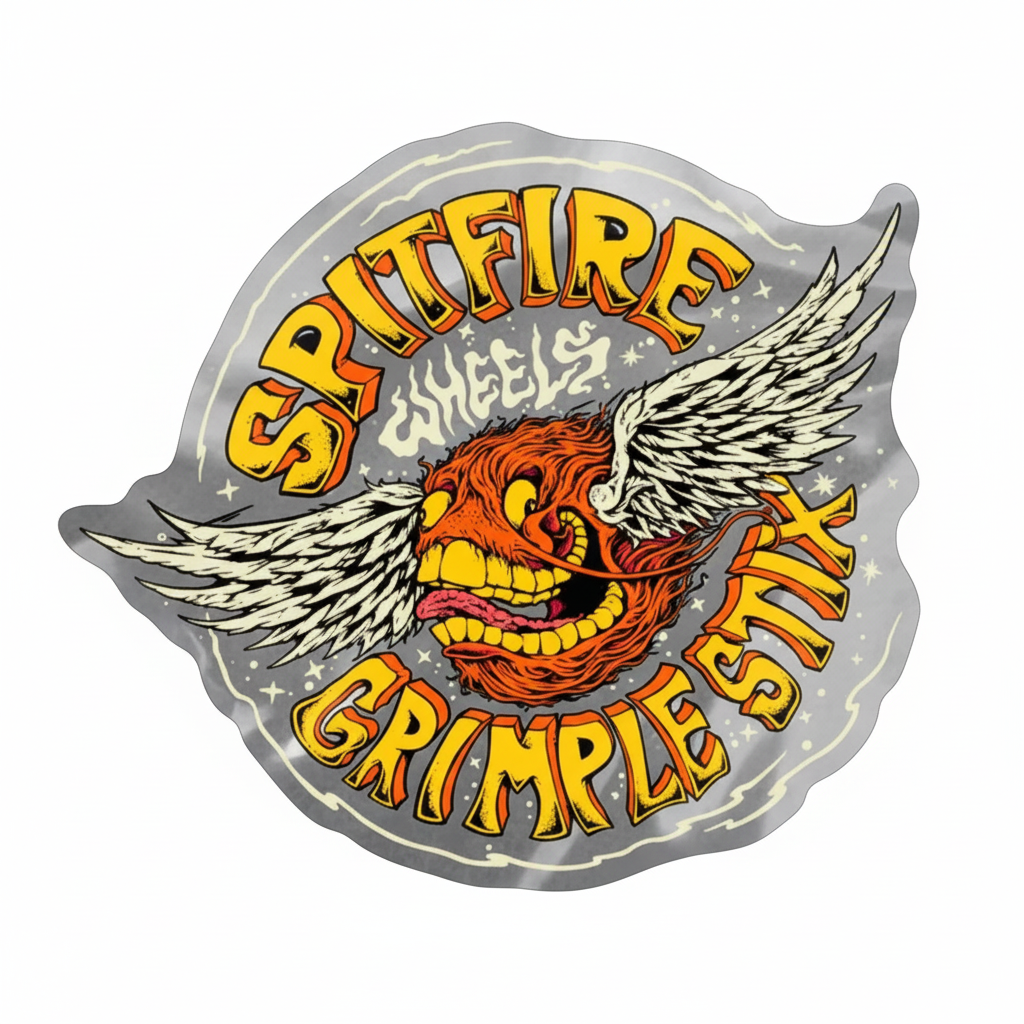 Spitfire X Grimple Flying Grimple Clear Sticker