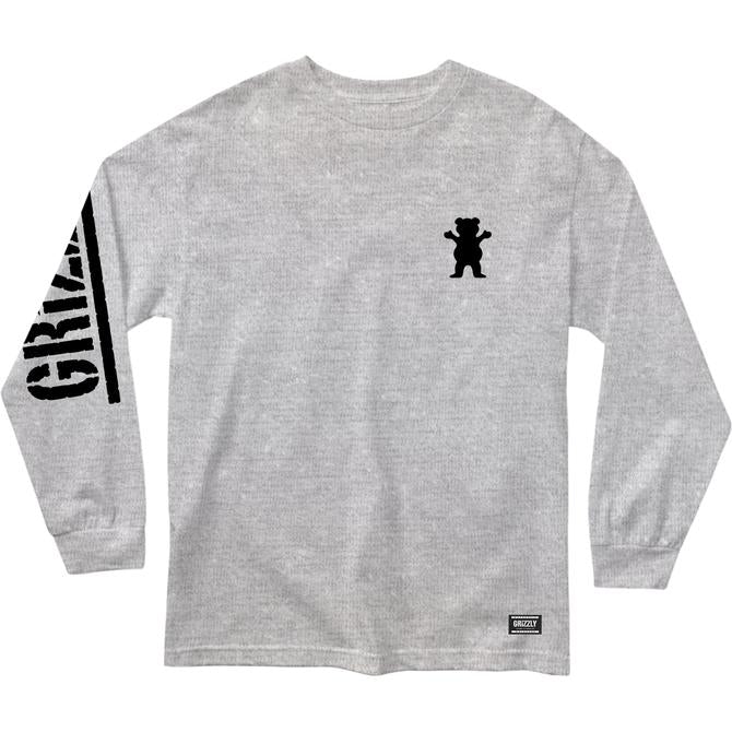 Grizzly Mini OG Bear L/S Tee - Heather Grey / Black