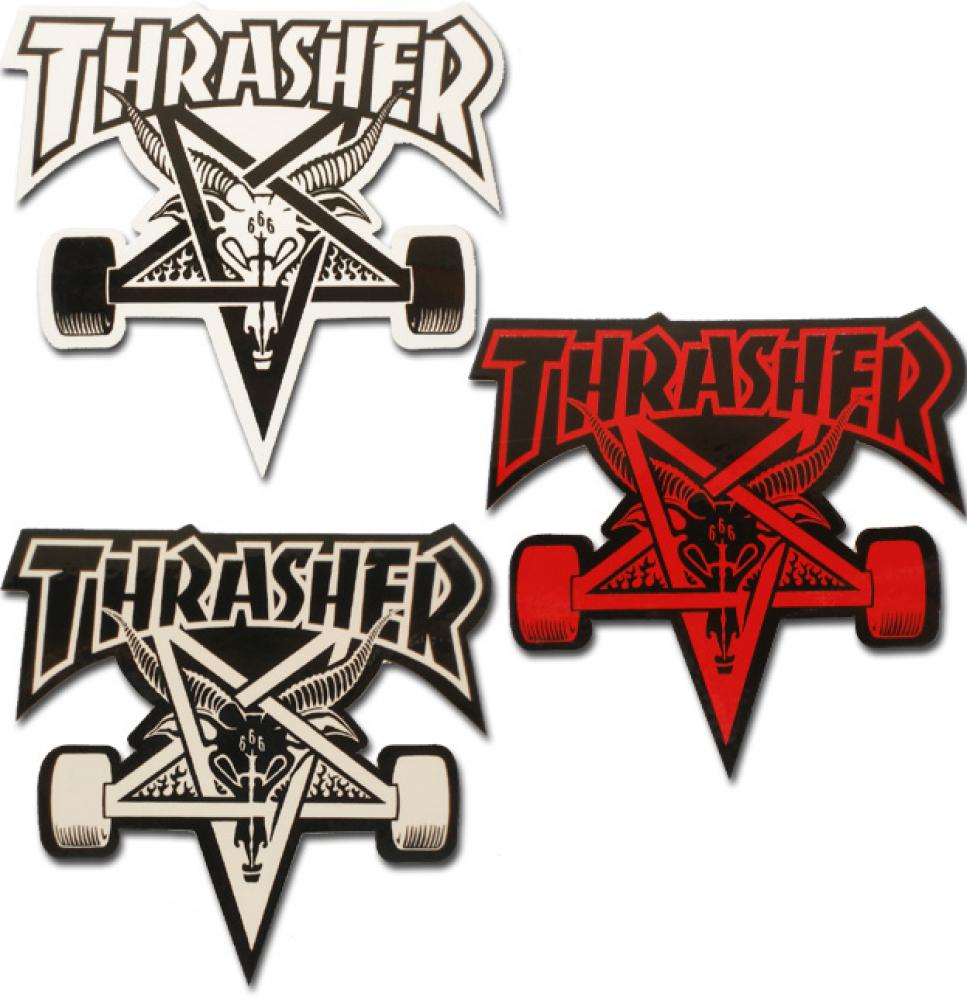 THRASHER Skategoat Leather Wallet – Portafoglio In Pelle Nera, Unisex, Accessorio Sportivo Stile Skater