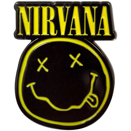 Nirvana Logo & Happy Face Cut Out Pin