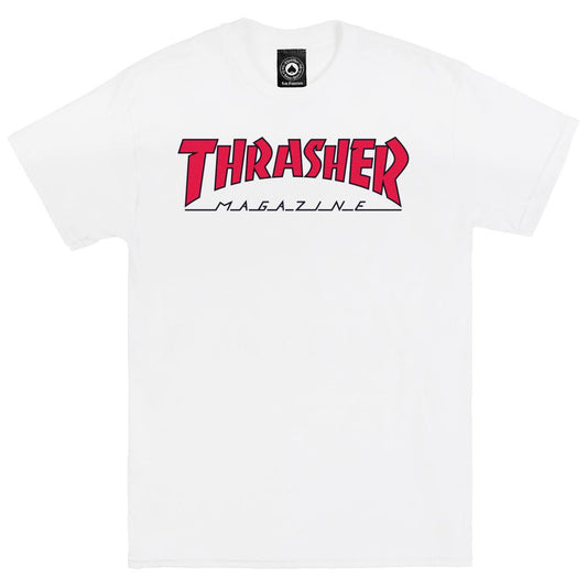 Thrasher Outlined T Shirt - White/Red