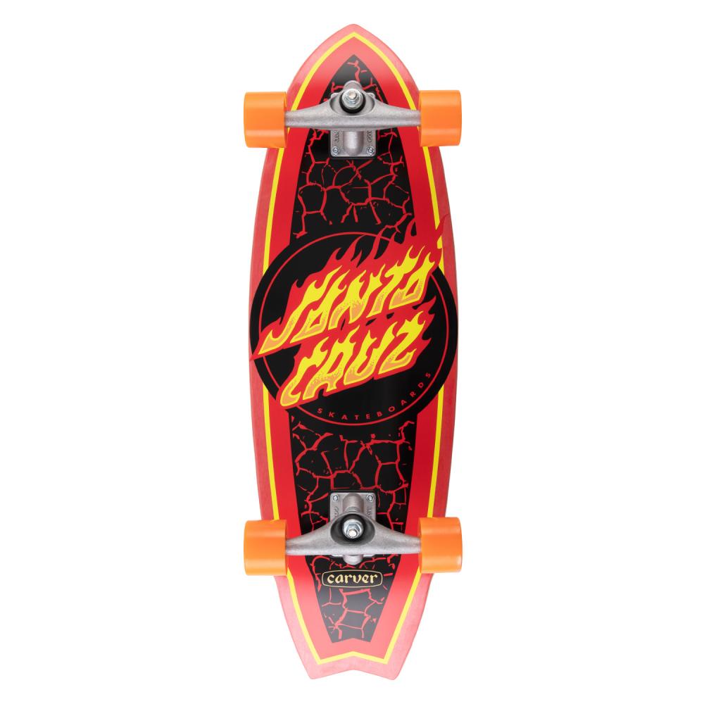 Santa Cruz Flame Dot Shark Surf Skate - 31.52”