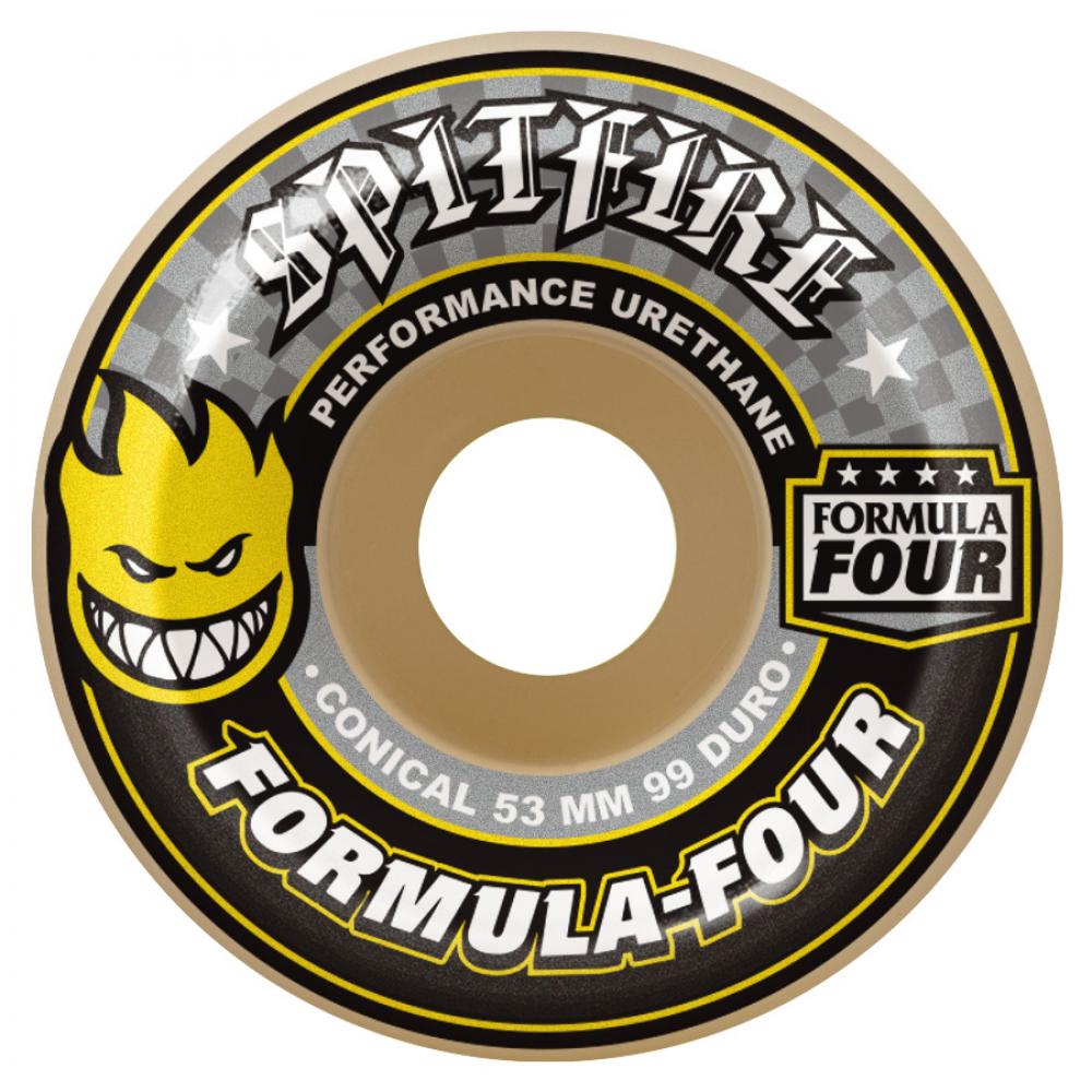 Spitfire Formula Four Conical 99DU Yellow Wheels - 54mm