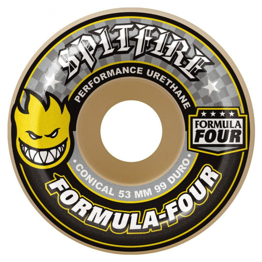 Spitfire Formula Four Conical 99DU Yellow Wheels - 54mm