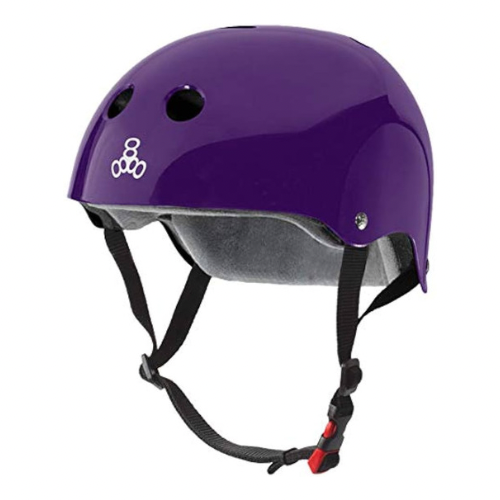 Triple 8 Brainsaver Sweatsaver Certified Purple Glossy Helmet