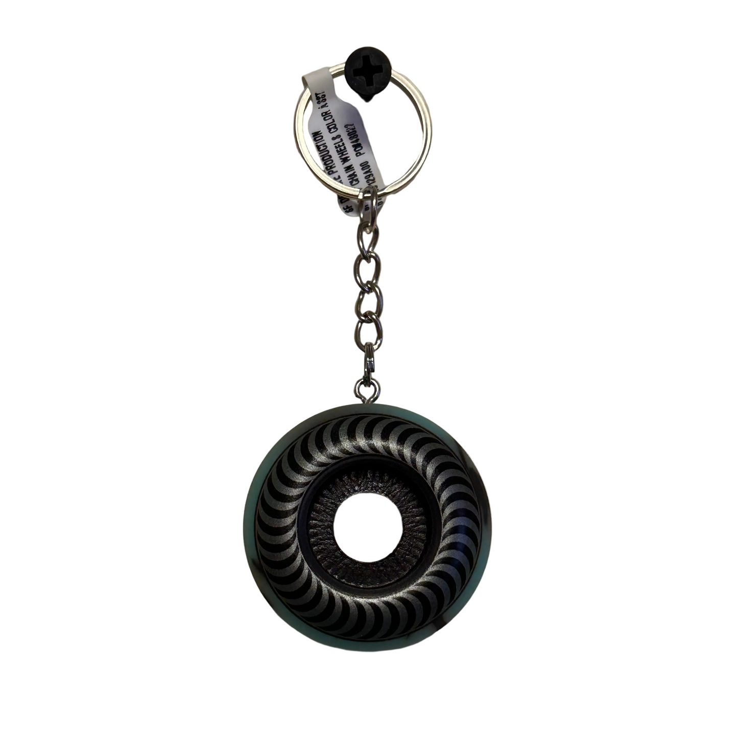 Spitfire Key Chain Classic Wheel - Teal & Black Swirl
