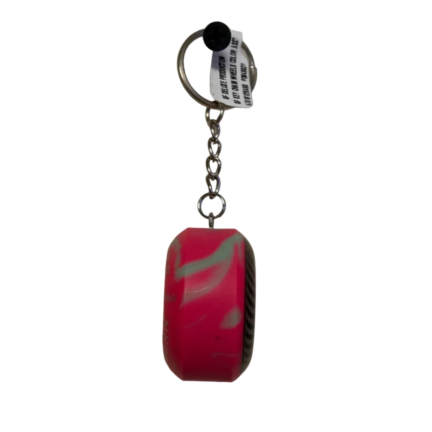 Spitfire Key Chain Classic Wheel - Pink & Teal Swirl