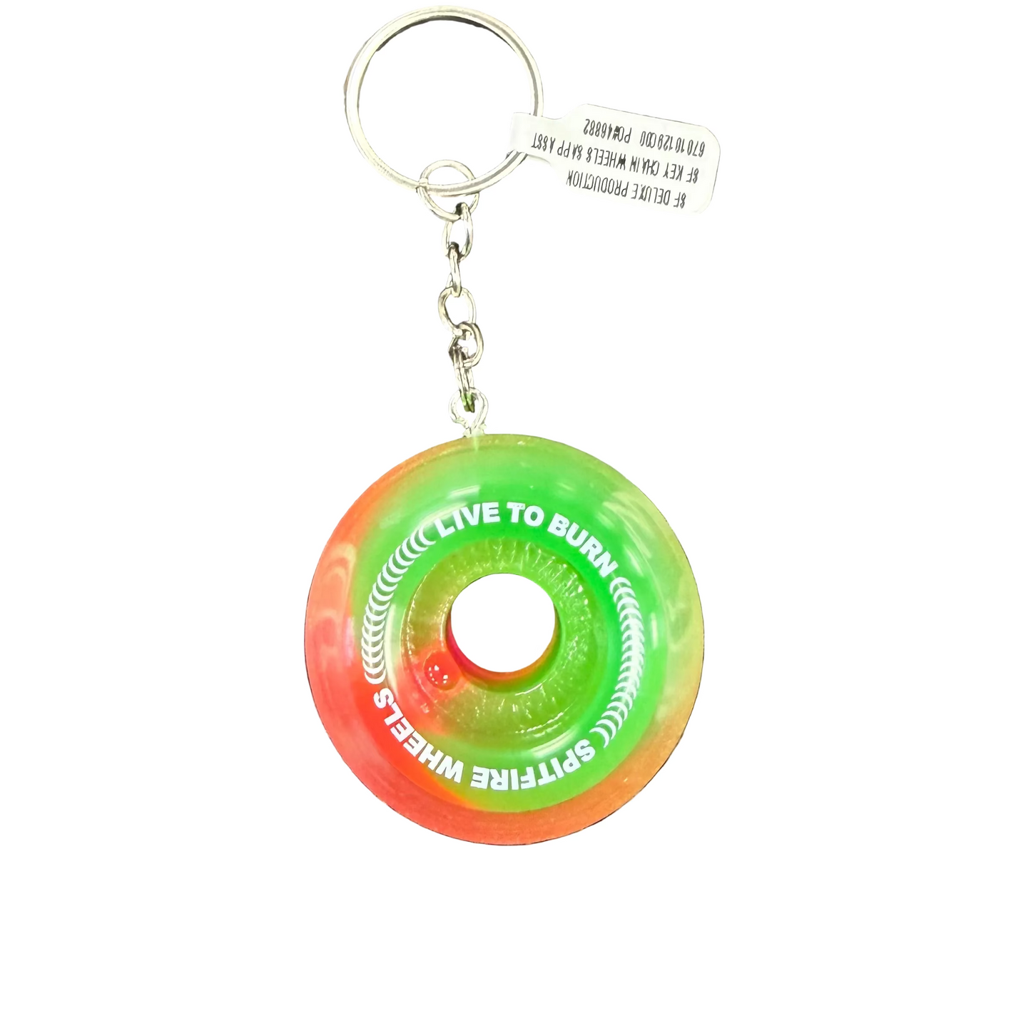 Spitfire Key Chain Sapphire Wheel - Green/Red