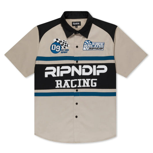 Ripdip Race Button Up Shirt T Shirt Jersey - Off White