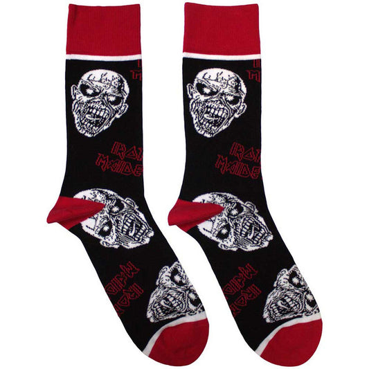 Iron Maiden Eddie Skulls Socks - Black