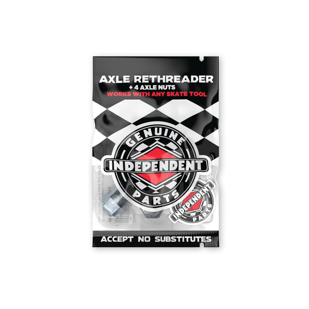 Independent Truck Axle Rethreader + 4 Axle Nuts - Silver