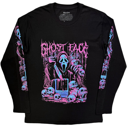 Ghostface Long Sleeve Metal T-Shirt - Black