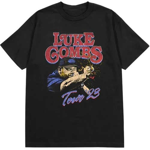 Luke Combs Tour '23 Smashing Beer T-Shirt  - Black