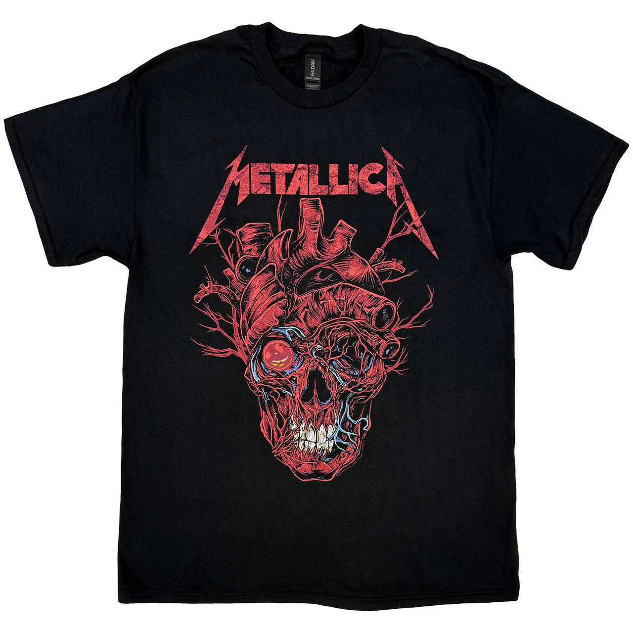Metallica Heart Skull T-Shirt - Black
