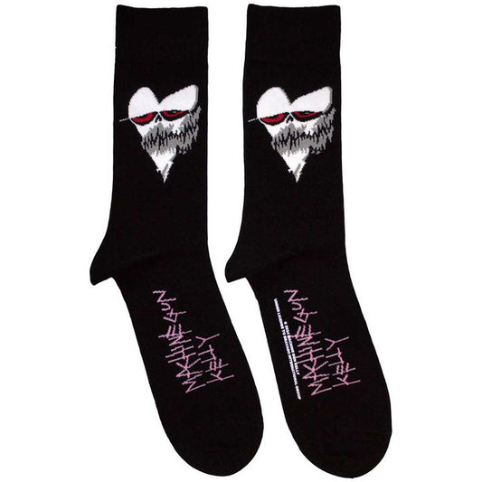 Machine Gun Kelly Heart Face Socks - Black