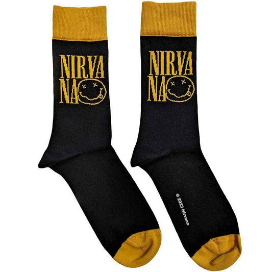 Nirvana Logo Stacked Socks - Black