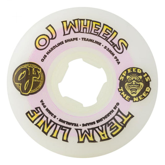 OJ Wheels Team Line Hardline 99a White - 53mm