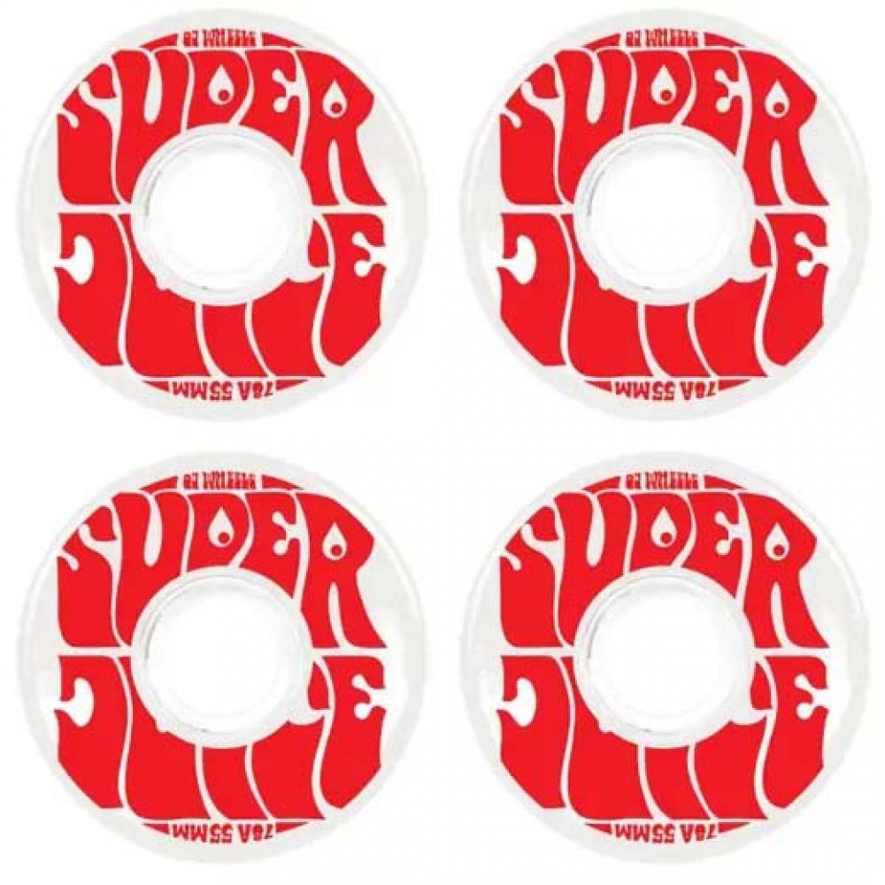 OJ Soft Mini Super Juice 78a White With Red Wheels - 55mm