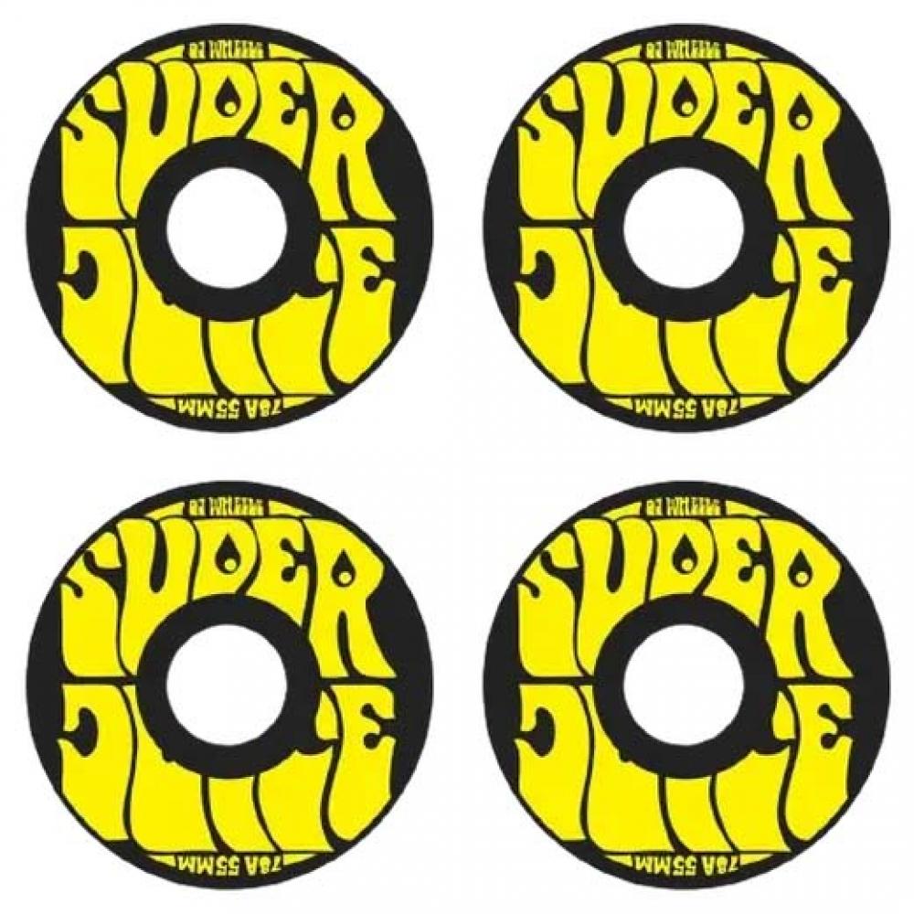 OJ Soft Mini Super Juice 78a Black With Yellow Wheels - 55mm