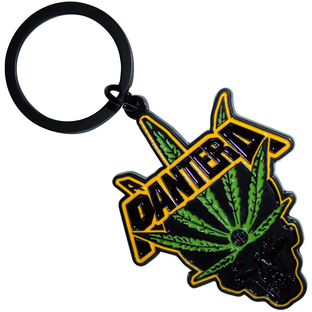 Pantera Leaf Skull Keychain