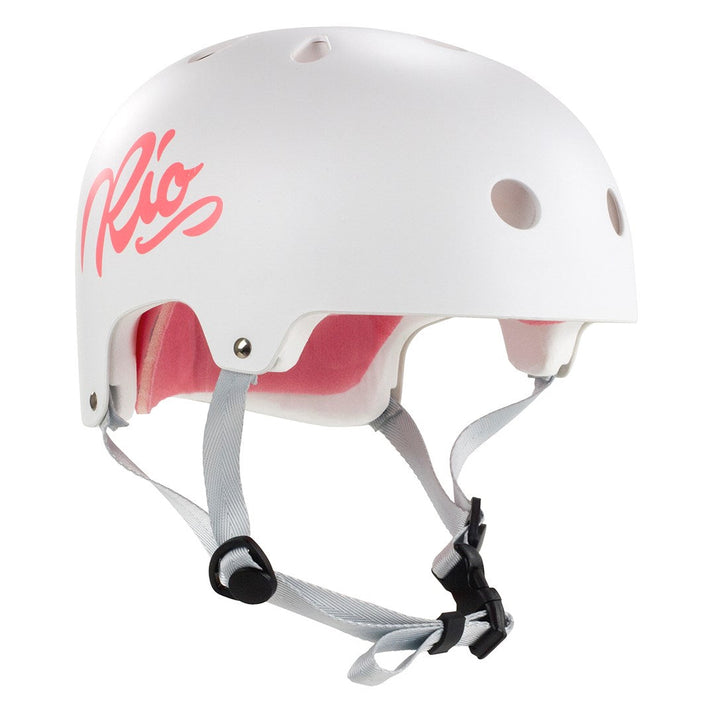 Del Rio Script Rio Script Helmet - White – Scenic Skate Shop