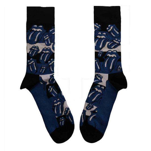 The Rolling Stones Blue Tongues Socks - Blue
