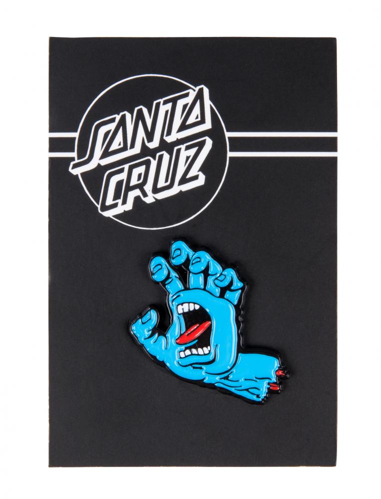 Santa Cruz Screaming Hand Pin Badge - Blue