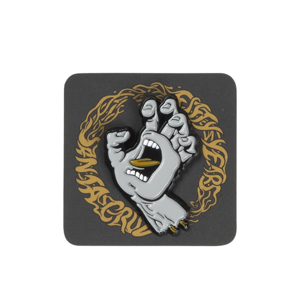 Santa Cruz Screaming Hand Pin Badge - Grey