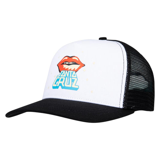 Santa Cruz Johnson Danger Zone Lips Mesh Cap - White Black