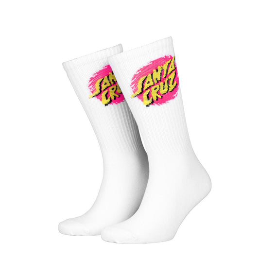 Santa Cruz Style Dot Sock - White