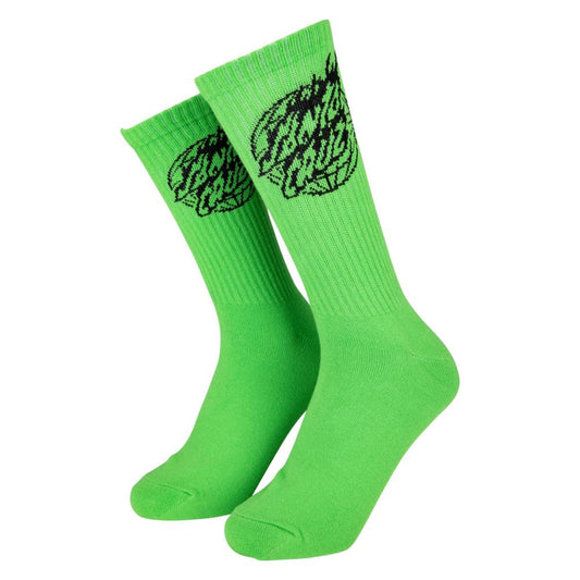 Santa Cruz Socks Global Flame Dot Mono - Sport Green