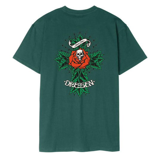 Santa Cruz Dressen Rose Cross 2 T Shirt - Green