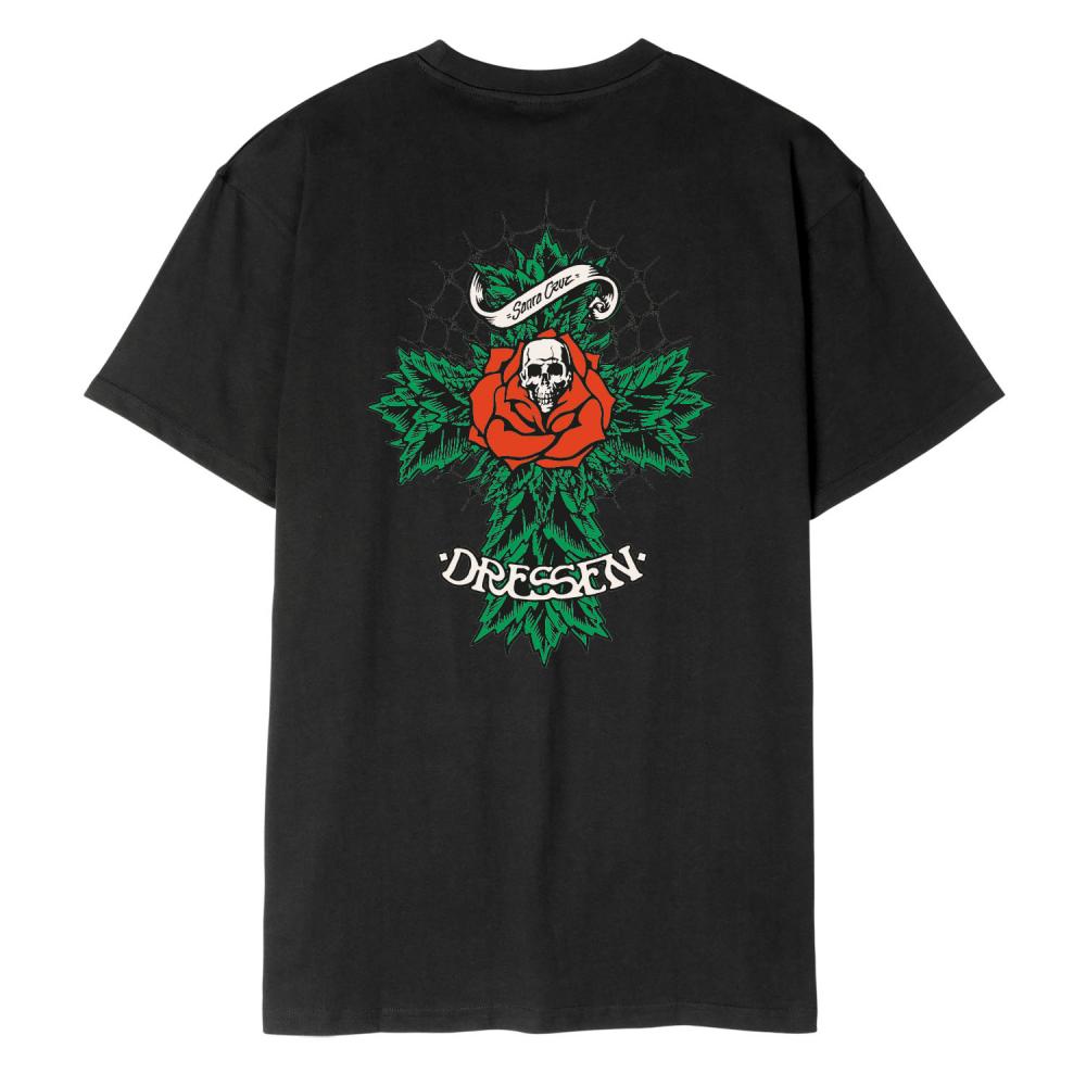 Santa Cruz Dressen Rose Cross 2 T Shirt - Black