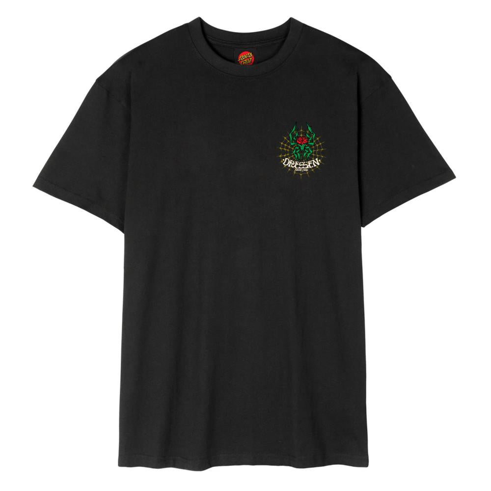 Santa Cruz Dressen Rose Cross 2 T Shirt - Black