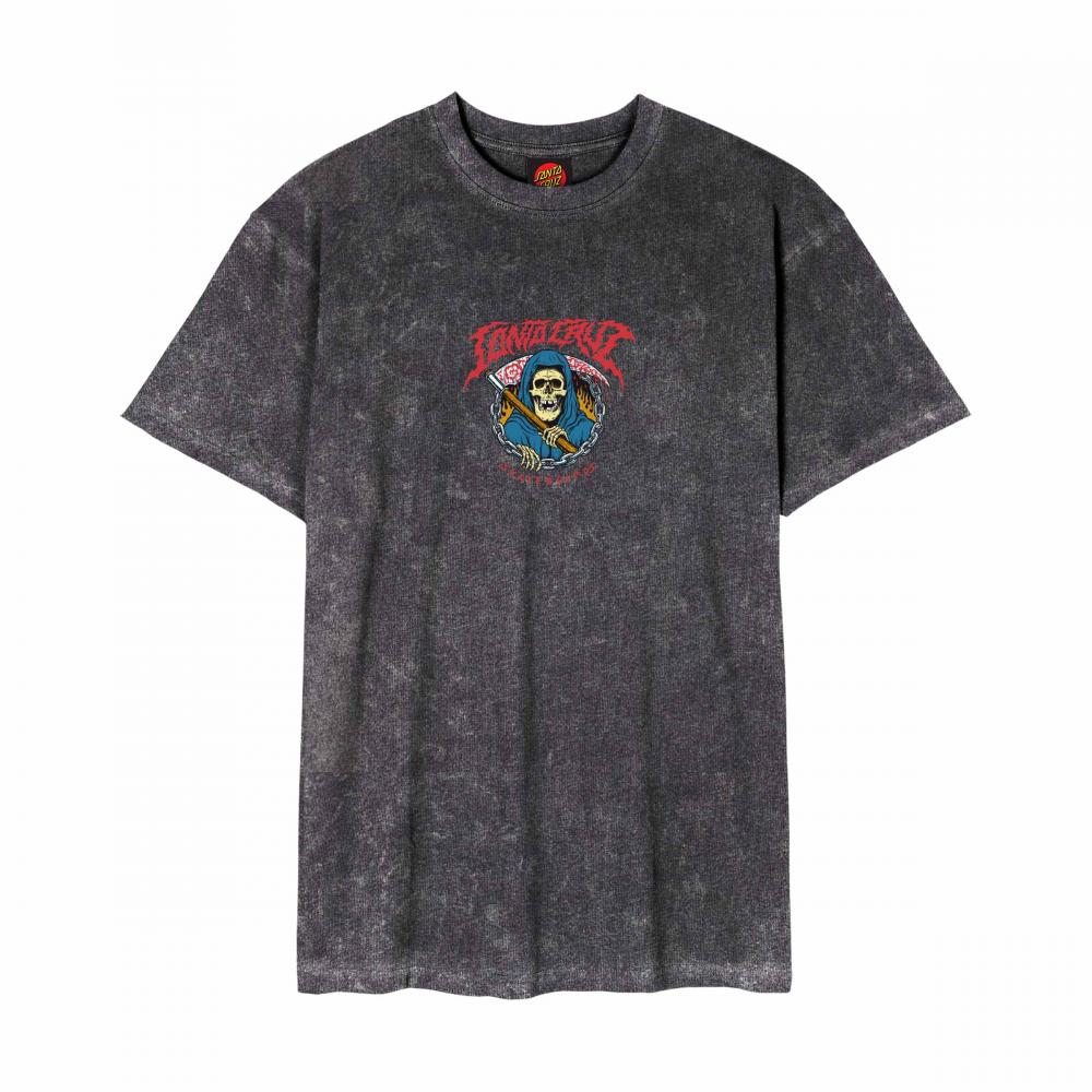 Santa Cruz Out Of Time Front T-Shirt - Black Acid Wash