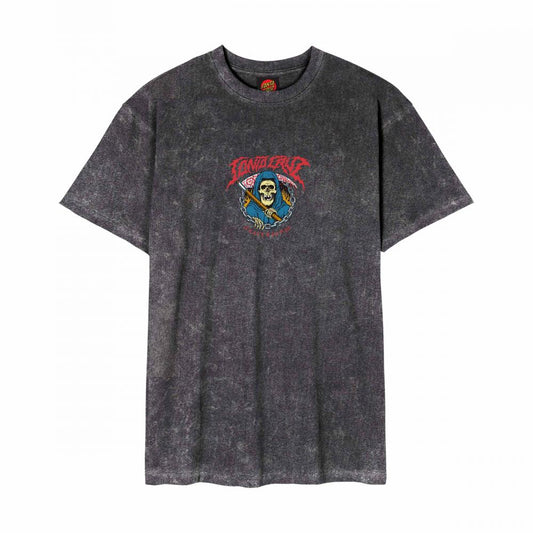 Santa Cruz Out Of Time Front T-Shirt - Black Acid Wash