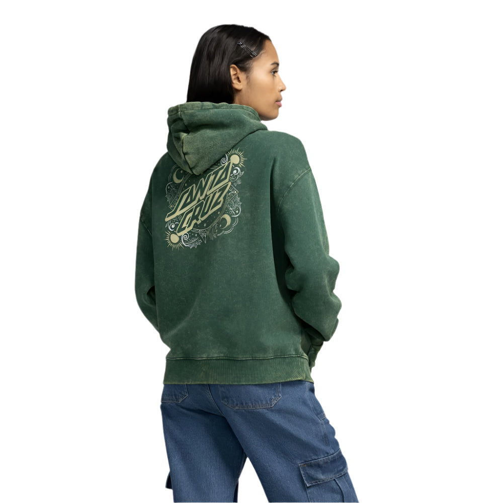 Santa Cruz Womens Ornate Dot Hoodie - Emerald Acid Wash