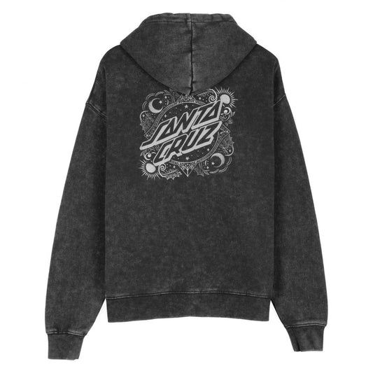 Santa Cruz Womens Ornate Dot Hoodie - Black Acid Wash