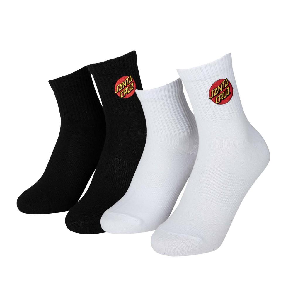 Santa Cruz Womens Classic Dot Emb Socks 2 Pack - White Black
