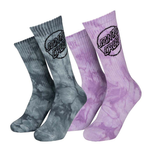 Santa Cruz Womens Opus Dot Tie Dye Socks 2 Pack - Grey Lavender