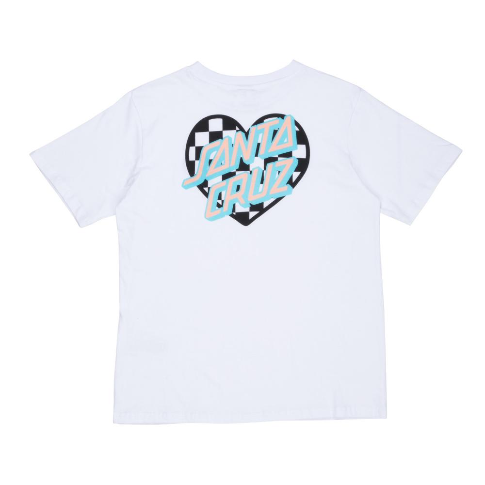 Santa Cruz Heart Dot Check Women's T-Shirt - White