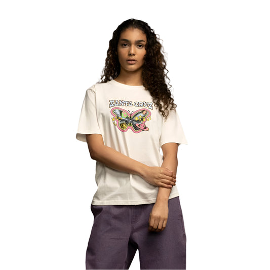 Santa Cruz Women's T-Shirt Galactic Butterfly - White