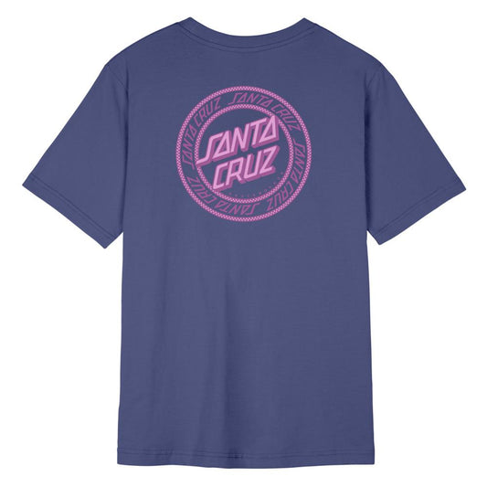 Santa Cruz Womens Check Outline Ringed Dot T-Shirt - Future Dusk