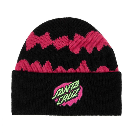Santa Cruz Youth Slime Stripe Beanie - Black Slime Stripe
