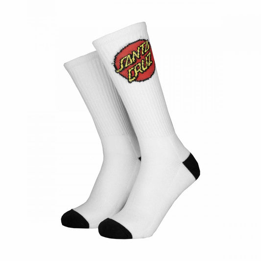 Santa Cruz Youth Classic Dot Socks 2 Pack - White Black