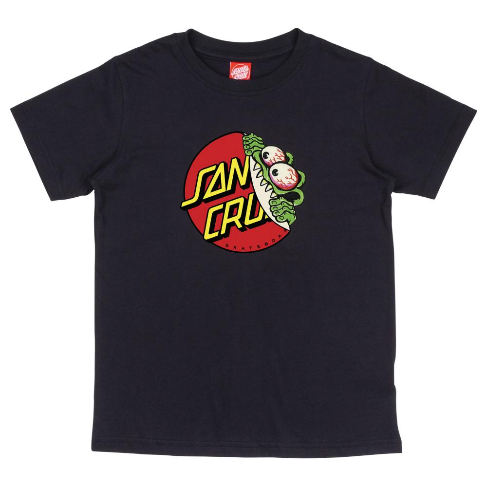 Santa Cruz Youth Beware Dot Front T-Shirt - Black