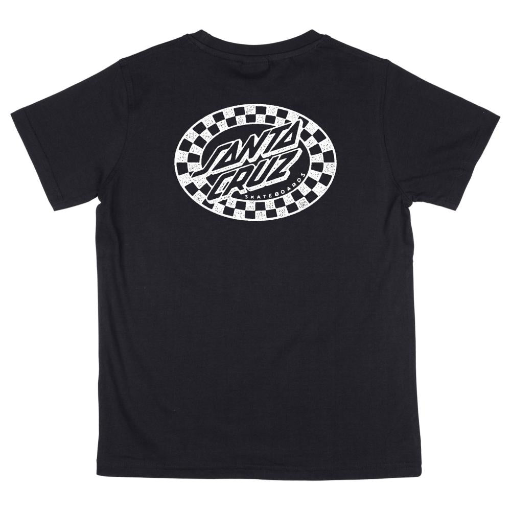 Santa Cruz Youth Check Oval Mono T-Shirt - Black