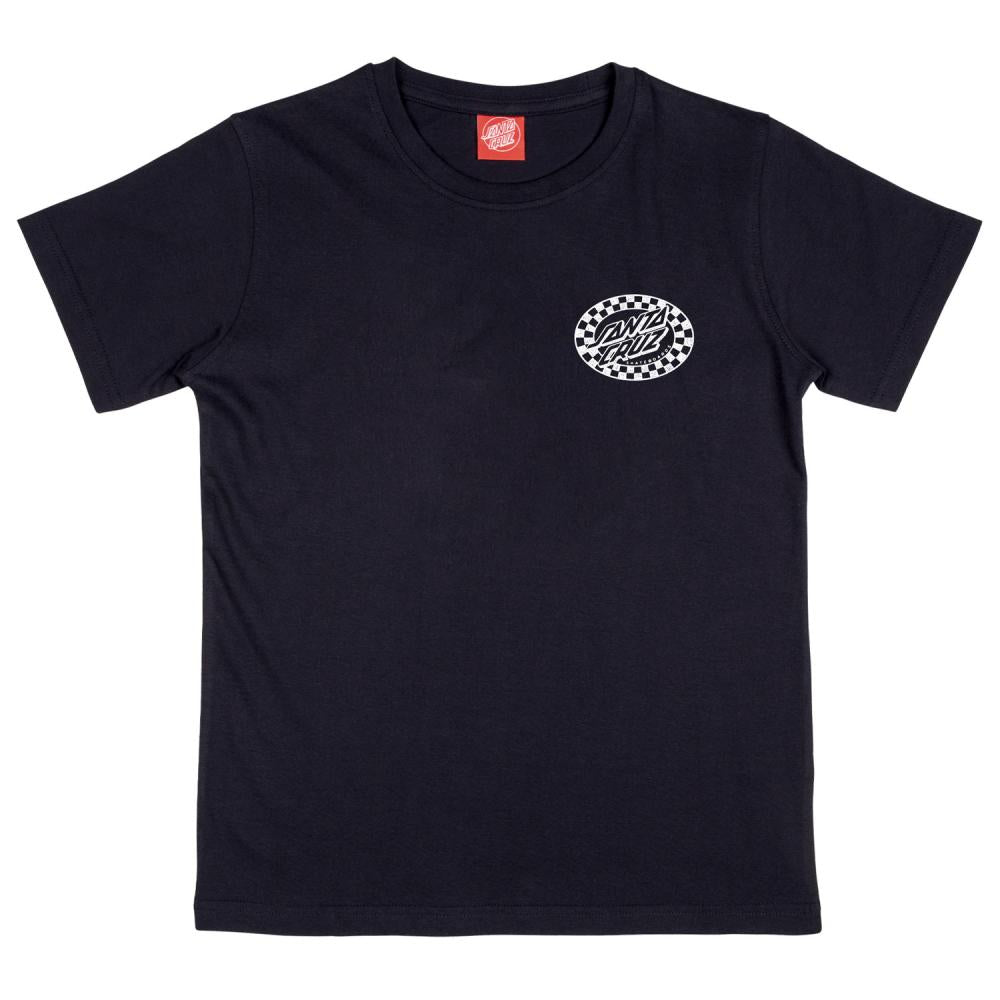 Santa Cruz Youth Check Oval Mono T-Shirt - Black