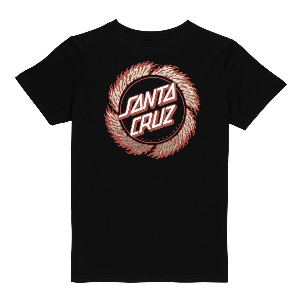 Santa Cruz Flame Ringed Dot Youth T-Shirt - Black