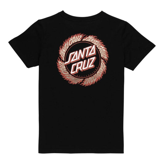 Santa Cruz Flame Ringed Dot Youth T-Shirt - Black